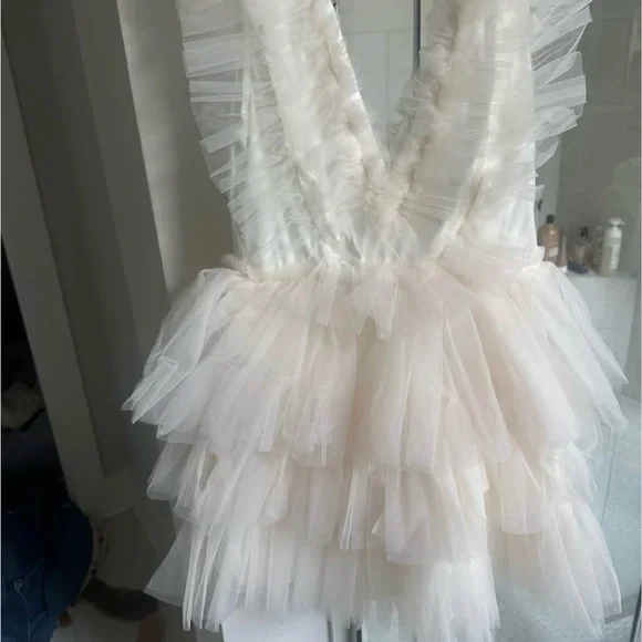 Mabel White Layered Mini Dress - Picture 2 of 2